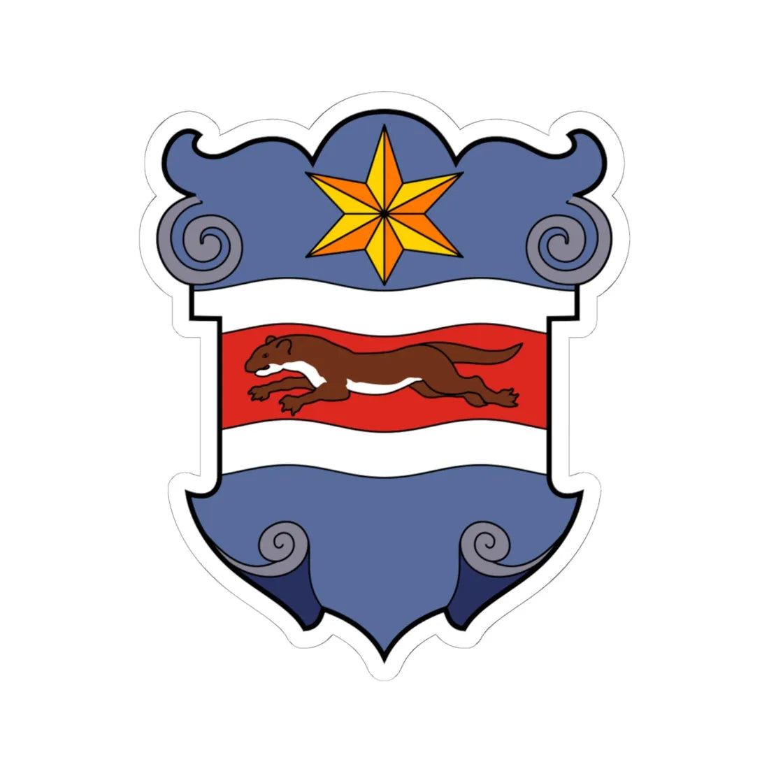 Coa Slavonia Country History (Croatia) (Coat of Arms) STICKER Vinyl Kiss-Cut Decal 6 Inch White - The Sticker Space