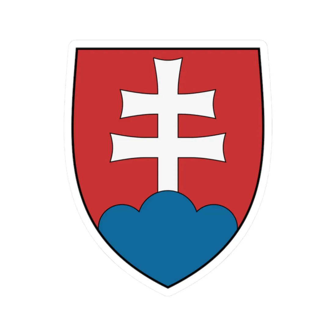 Coa Slovakia Country (Slovakia) (Coat of Arms) STICKER Vinyl Kiss-Cut Decal 2 Inch White - The Sticker Space