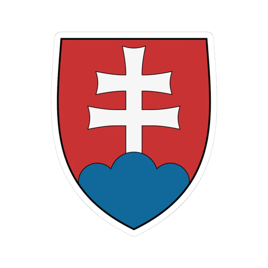 Coa Slovakia Country (Slovakia) (Coat of Arms) STICKER Vinyl Kiss-Cut Decal 3 Inch White - The Sticker Space