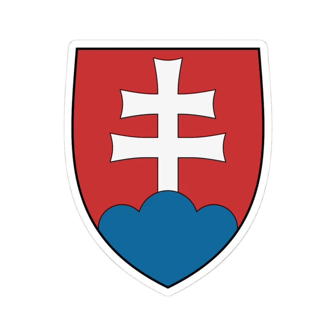 Coa Slovakia Country (Slovakia) (Coat of Arms) STICKER Vinyl Kiss-Cut Decal 4 Inch White - The Sticker Space