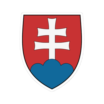 Coa Slovakia Country (Slovakia) (Coat of Arms) STICKER Vinyl Kiss-Cut Decal 4 Inch White - The Sticker Space