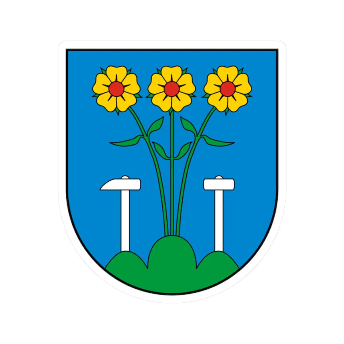 Coa Slovakia Town Igló (Slovakia) (Coat of Arms) STICKER Vinyl Kiss-Cut Decal 2 Inch White - The Sticker Space