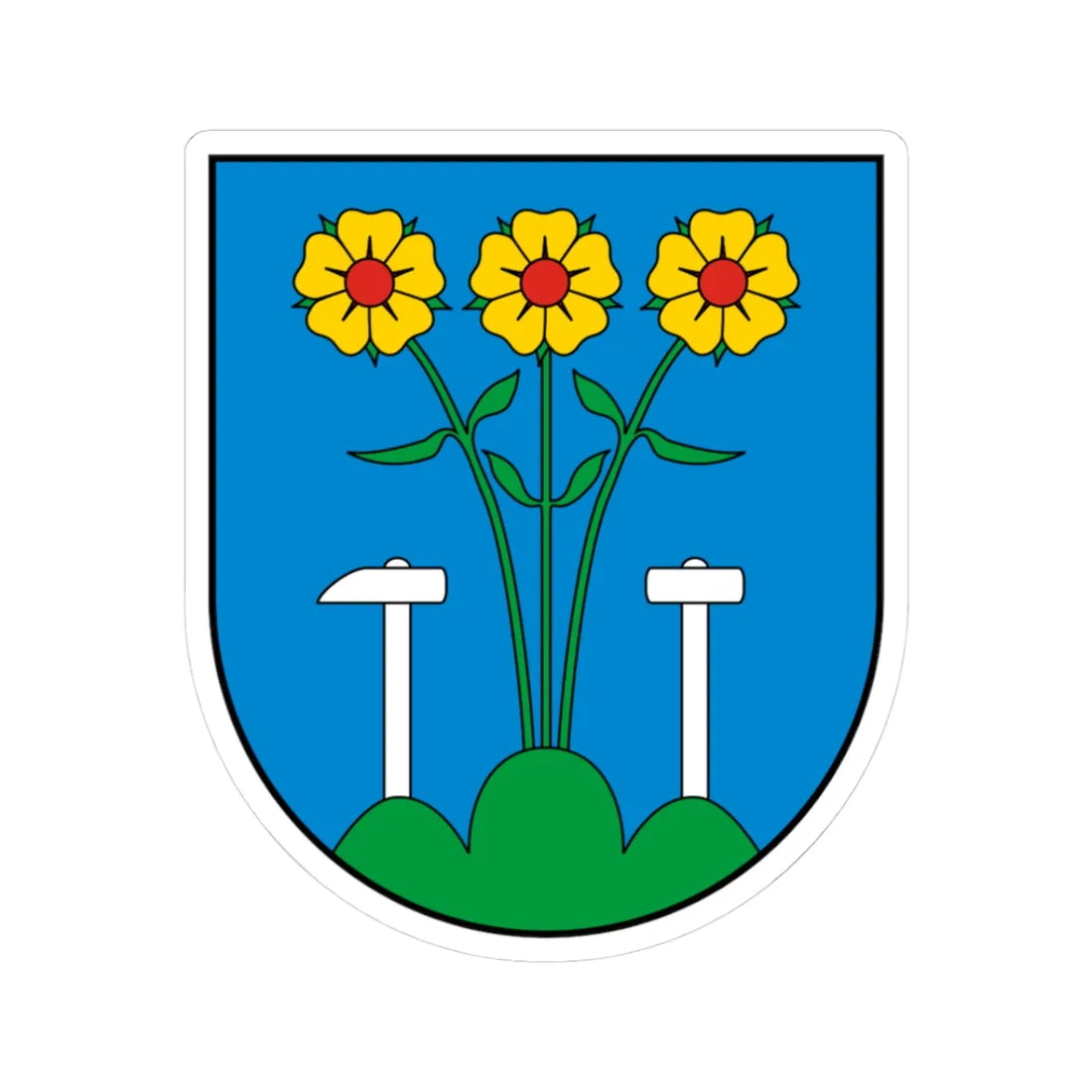 Coa Slovakia Town Igló (Slovakia) (Coat of Arms) STICKER Vinyl Kiss-Cut Decal 3 Inch White - The Sticker Space