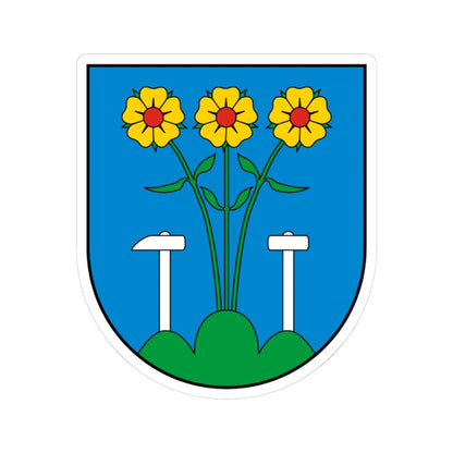 Coa Slovakia Town Igló (Slovakia) (Coat of Arms) STICKER Vinyl Kiss-Cut Decal 3 Inch White - The Sticker Space