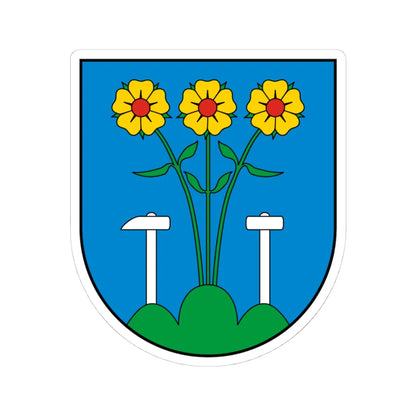 Coa Slovakia Town Igló (Slovakia) (Coat of Arms) STICKER Vinyl Kiss-Cut Decal 4 Inch White - The Sticker Space