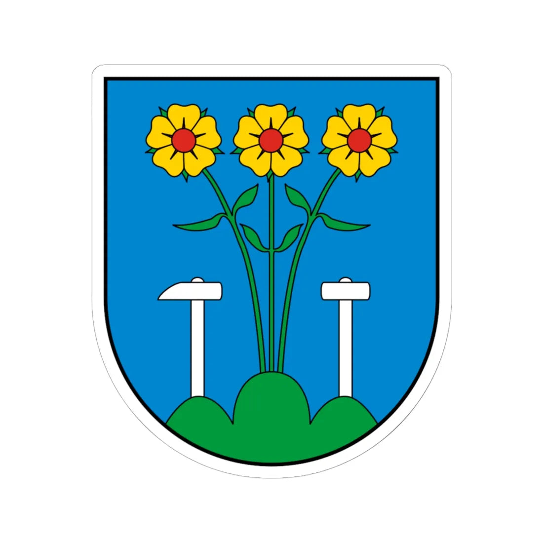 Coa Slovakia Town Igló (Slovakia) (Coat of Arms) STICKER Vinyl Kiss-Cut Decal 6 Inch White - The Sticker Space