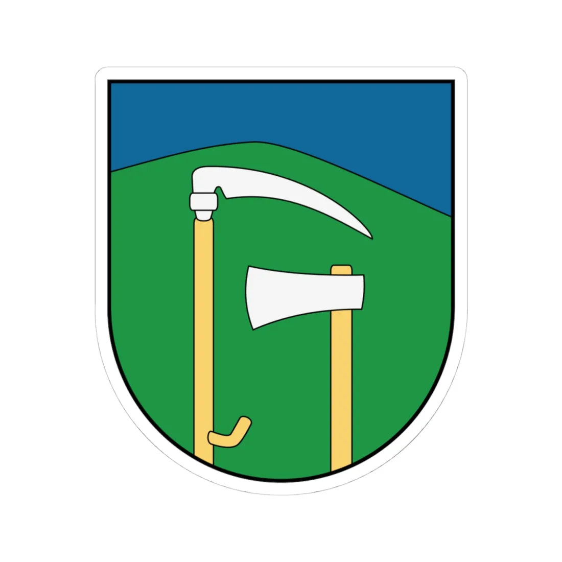 Coa Slovakia Town Lazisko (Slovakia) (Coat of Arms) STICKER Vinyl Kiss-Cut Decal 4 Inch White - The Sticker Space