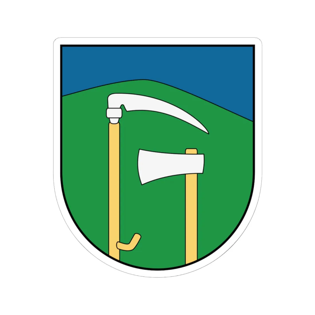 Coa Slovakia Town Lazisko (Slovakia) (Coat of Arms) STICKER Vinyl Kiss-Cut Decal 6 Inch White - The Sticker Space