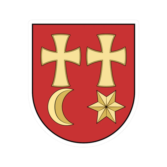 Coa Slovakia Town Nagykapos (Slovakia) (Coat of Arms) STICKER Vinyl Kiss-Cut Decal 2 Inch White - The Sticker Space