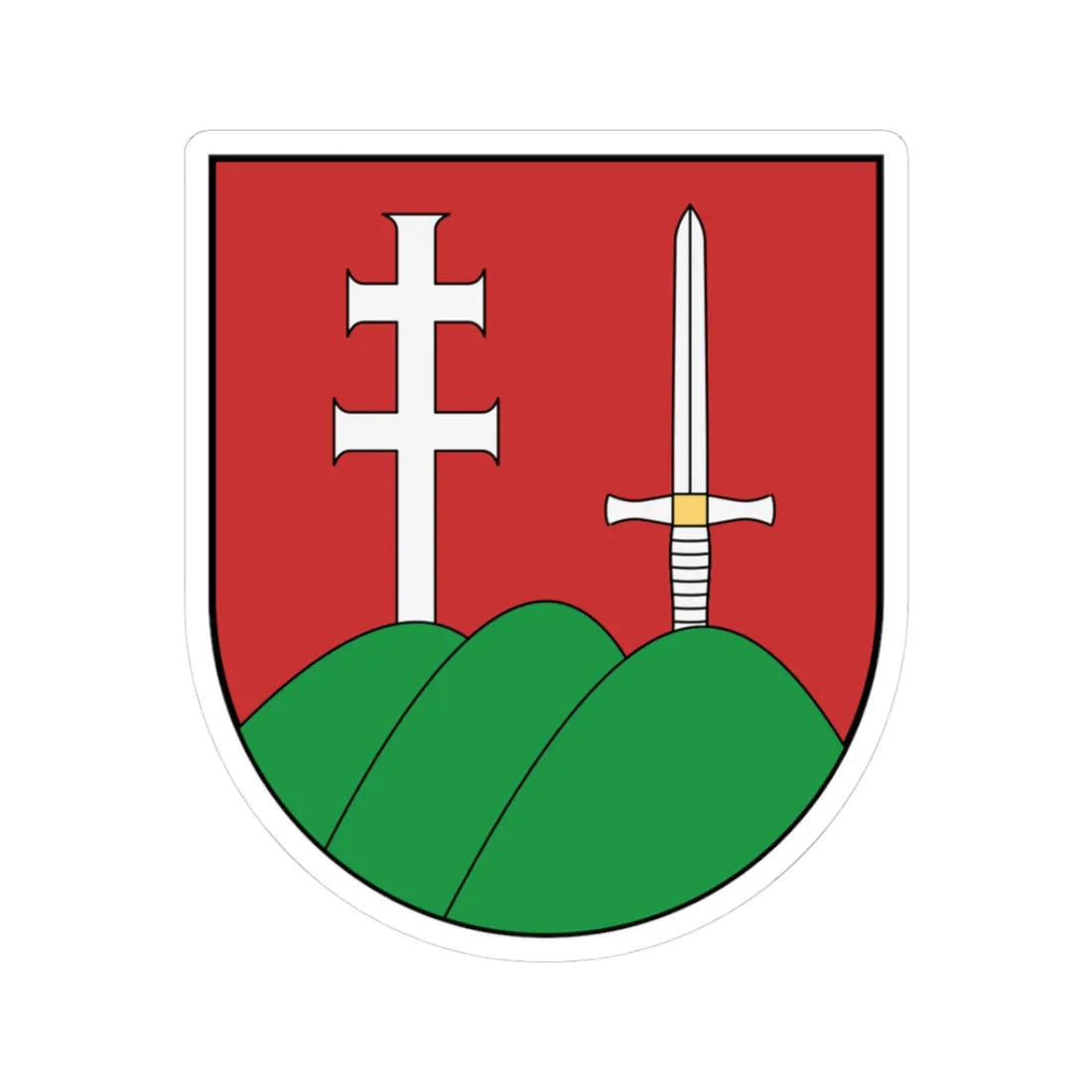 Coa Slovakia Town Pelsőc (Slovakia) (Coat of Arms) STICKER Vinyl Kiss-Cut Decal 3 Inch White - The Sticker Space