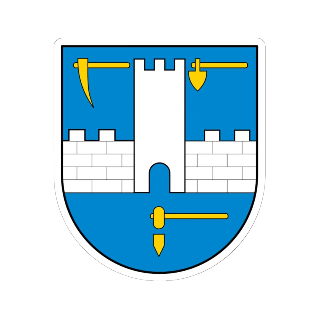 Coa Slovakia Town Selmecbánya (Slovakia) (Coat of Arms) STICKER Vinyl Kiss-Cut Decal 6 Inch White - The Sticker Space