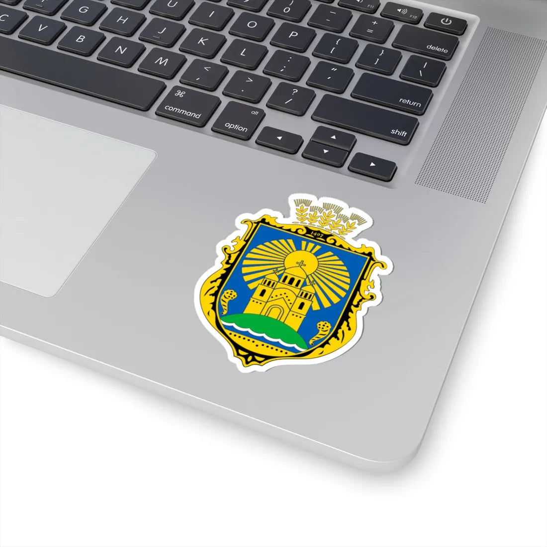 COA Sophiivska Borshchahivka Kyivska Ukraine (Ukraine) (Coat of Arms) STICKER Vinyl Kiss-Cut Decal - The Sticker Space