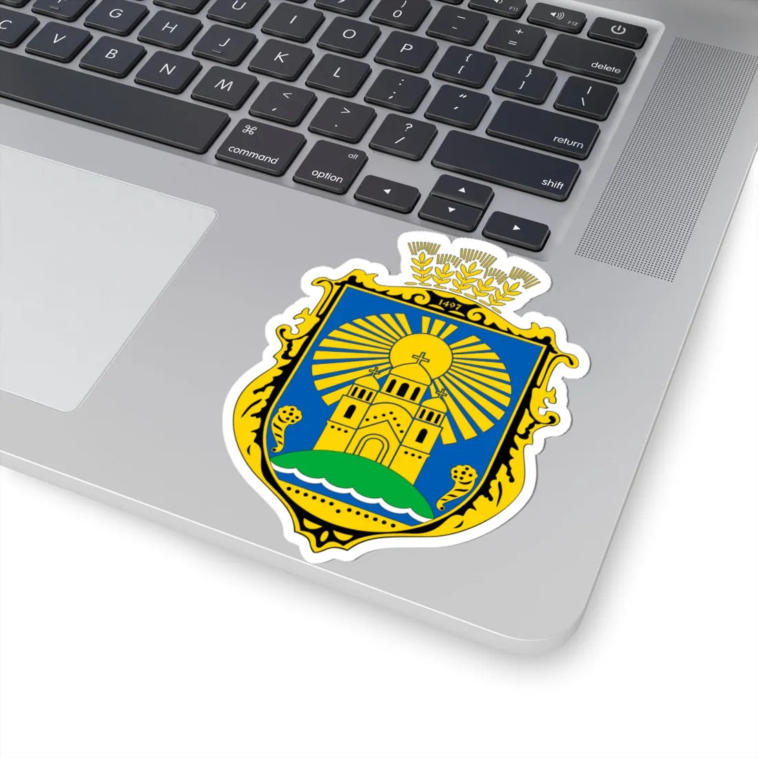 COA Sophiivska Borshchahivka Kyivska Ukraine (Ukraine) (Coat of Arms) STICKER Vinyl Kiss-Cut Decal - The Sticker Space