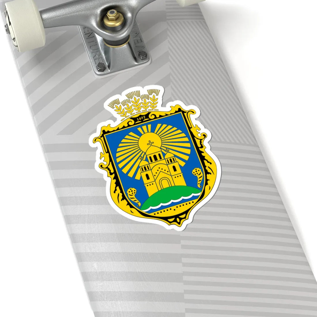 COA Sophiivska Borshchahivka Kyivska Ukraine (Ukraine) (Coat of Arms) STICKER Vinyl Kiss-Cut Decal - The Sticker Space