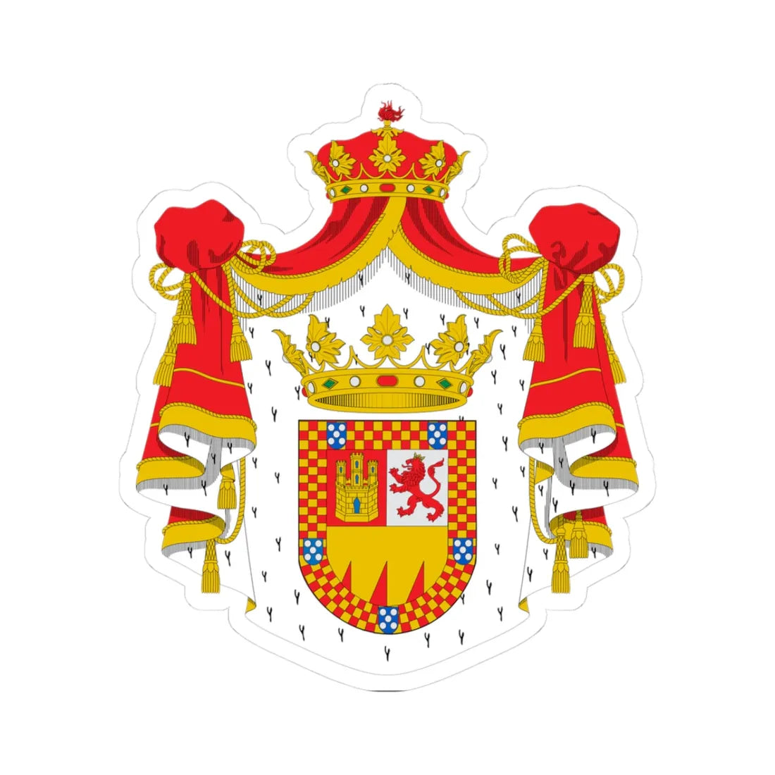 COA Tellez Girón Duchy of Osuna (Spain) (Coat of Arms) STICKER Vinyl Kiss-Cut Decal 3 Inch White - The Sticker Space