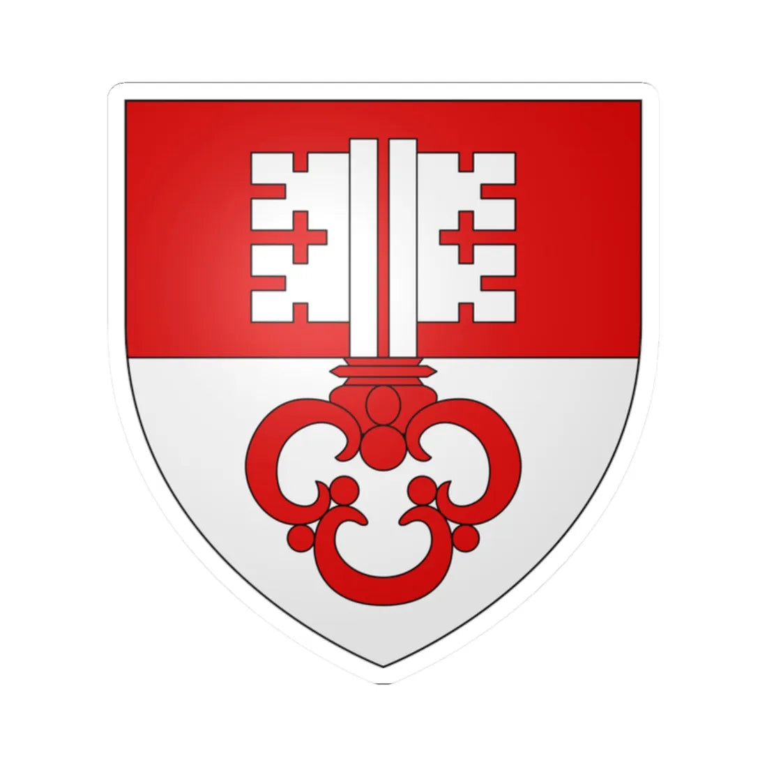 CoA Unterwalden Canton (Switzerland) (Coat of Arms) STICKER Vinyl Kiss-Cut Decal 2 Inch White - The Sticker Space