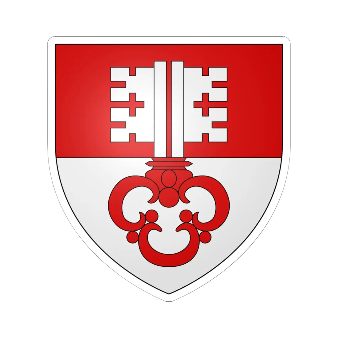 CoA Unterwalden Canton (Switzerland) (Coat of Arms) STICKER Vinyl Kiss-Cut Decal 6 Inch White - The Sticker Space