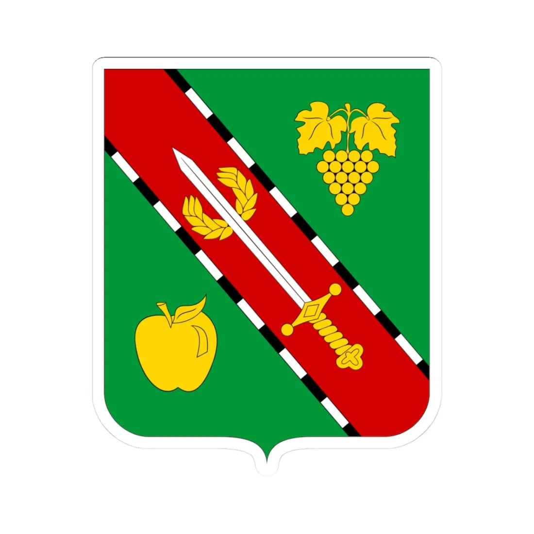 COA Verkhnosadove Sevastopol Ukraine (Russia) (Coat of Arms) STICKER Vinyl Kiss-Cut Decal 3 Inch White - The Sticker Space