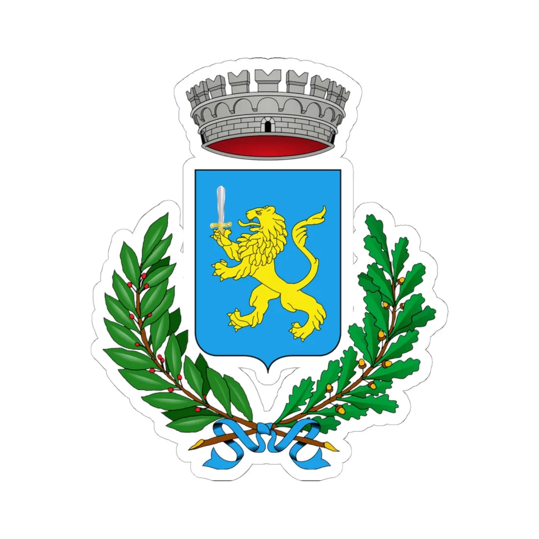 CoA Vigonovo (Italy) (Coat of Arms) STICKER Vinyl Kiss-Cut Decal 6 Inch White - The Sticker Space