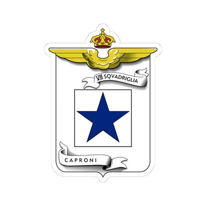 CoA VII Squadriglia Caproni (Italy) (Coat of Arms) STICKER Vinyl Kiss-Cut Decal 4 Inch White - The Sticker Space