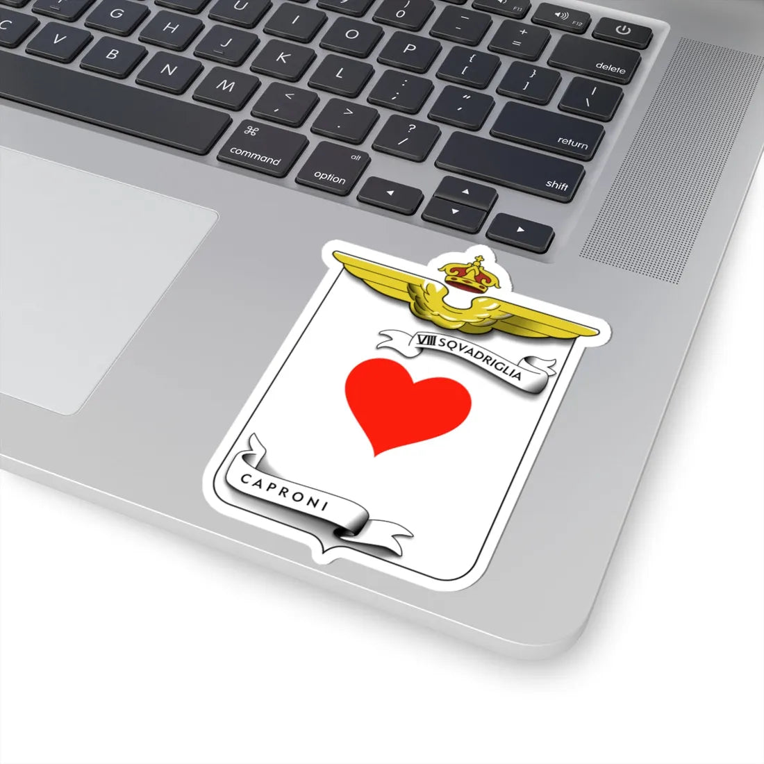 CoA VIII Squadriglia Caproni - heart (Italy) (Coat of Arms) STICKER Vinyl Kiss-Cut Decal - The Sticker Space