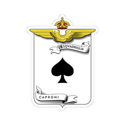 CoA VIII Squadriglia Caproni - spade (Italy) (Coat of Arms) STICKER Vinyl Kiss-Cut Decal 6 Inch White - The Sticker Space