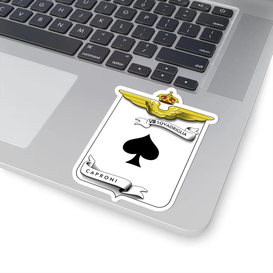 CoA VIII Squadriglia Caproni - spade (Italy) (Coat of Arms) STICKER Vinyl Kiss-Cut Decal - The Sticker Space