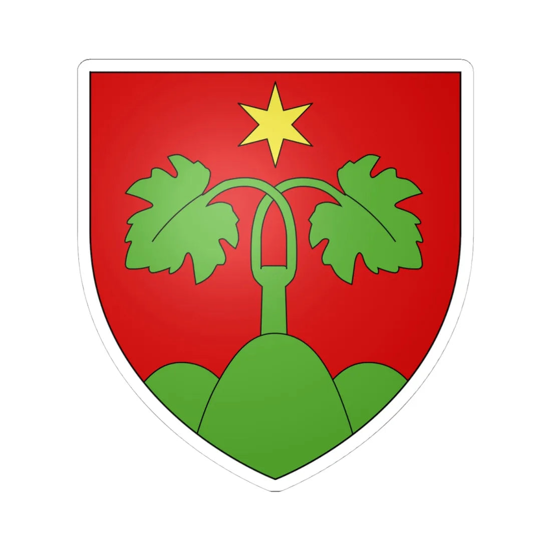 CoA Wartau St Gall (Switzerland) (Coat of Arms) STICKER Vinyl Kiss-Cut Decal 4 Inch White - The Sticker Space