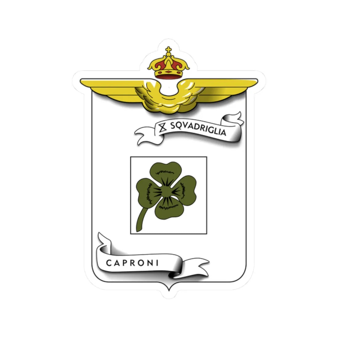 CoA X Squadriglia Caproni (Italy) (Coat of Arms) STICKER Vinyl Kiss-Cut Decal 2 Inch White - The Sticker Space