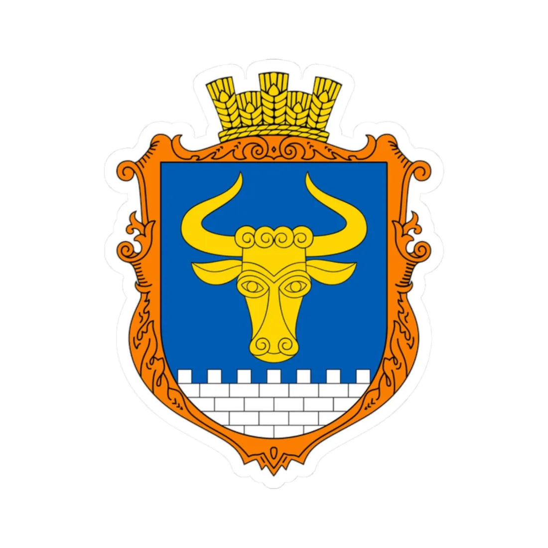 COA Zavorychi Kyivska Ukraine UHT (Ukraine) (Coat of Arms) STICKER Vinyl Kiss-Cut Decal 2 Inch White - The Sticker Space