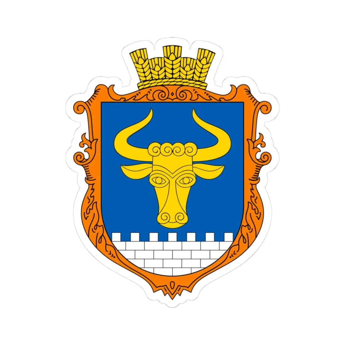 COA Zavorychi Kyivska Ukraine UHT (Ukraine) (Coat of Arms) STICKER Vinyl Kiss-Cut Decal 3 Inch White - The Sticker Space