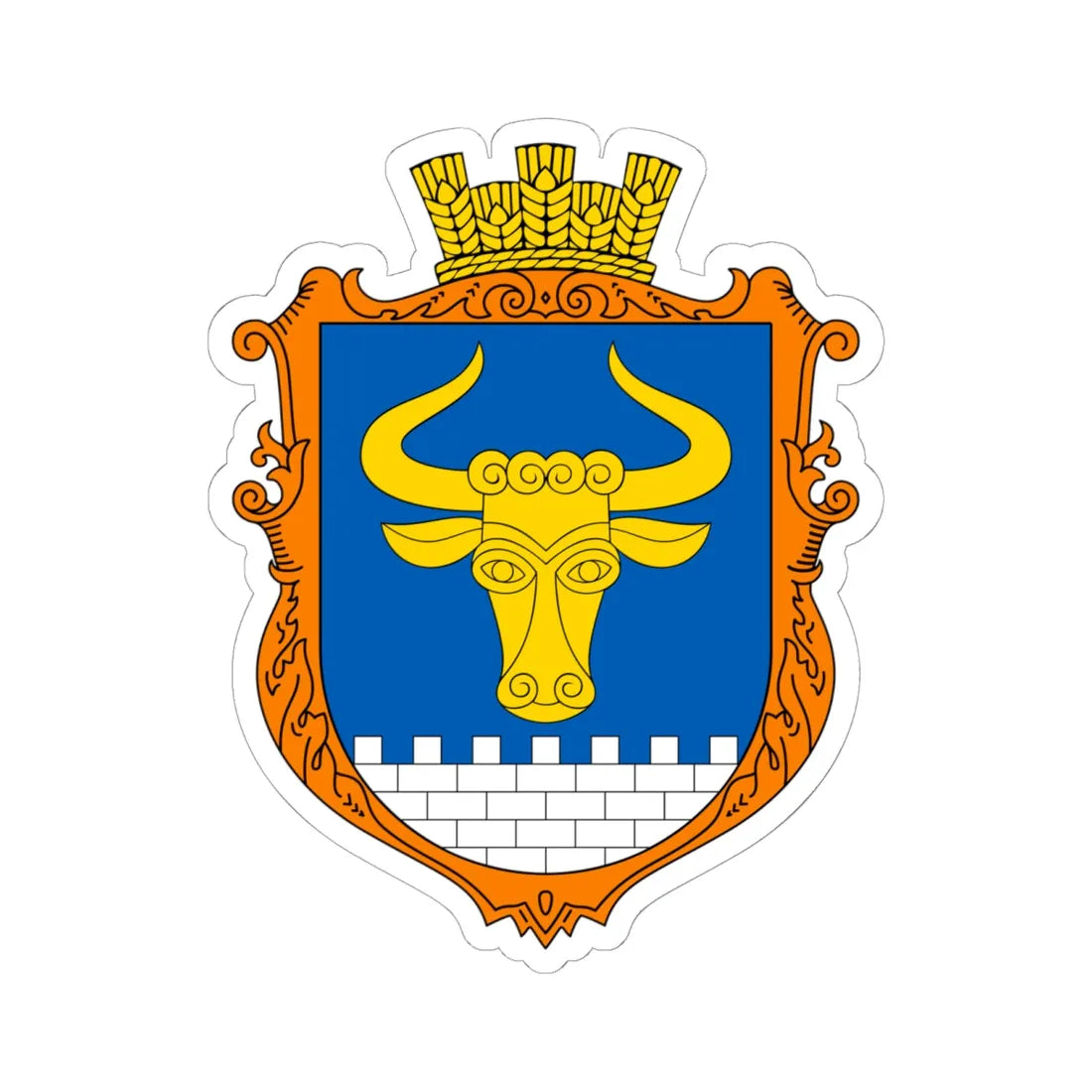 COA Zavorychi Kyivska Ukraine UHT (Ukraine) (Coat of Arms) STICKER Vinyl Kiss-Cut Decal 6 Inch White - The Sticker Space