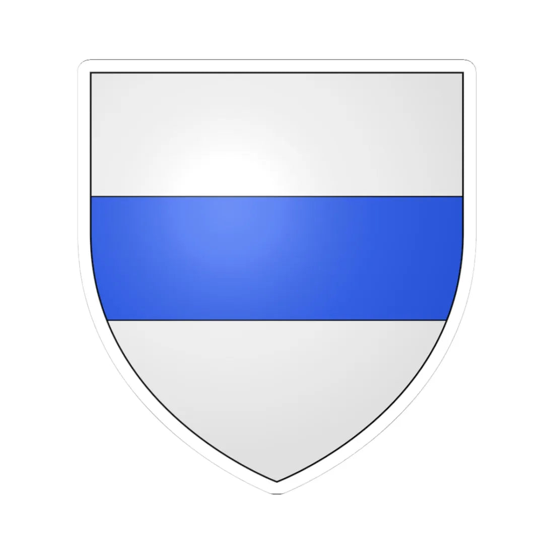 CoA Zug Canton (Switzerland) (Coat of Arms) STICKER Vinyl Kiss-Cut Decal 3 Inch White - The Sticker Space