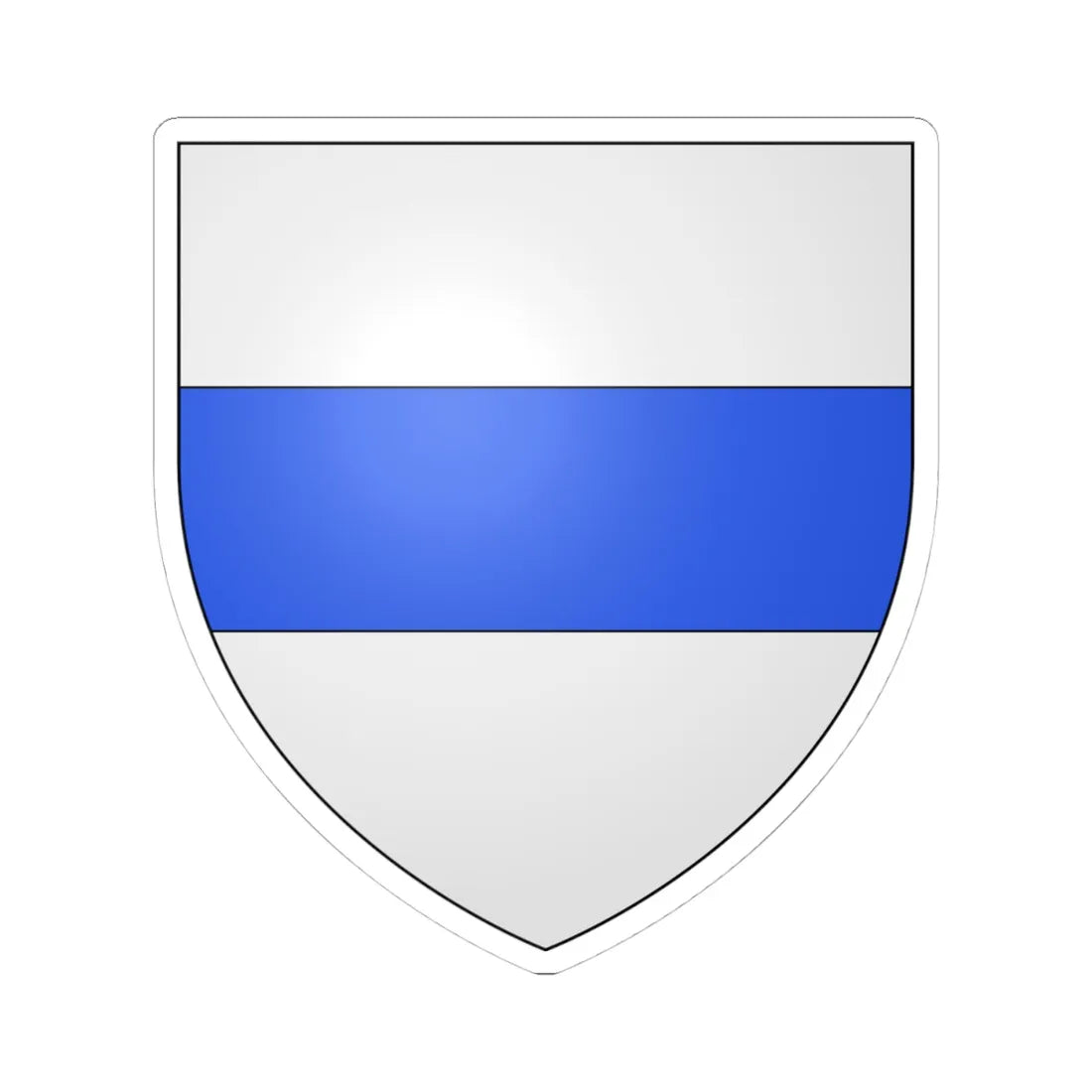 CoA Zug Canton (Switzerland) (Coat of Arms) STICKER Vinyl Kiss-Cut Decal 4 Inch White - The Sticker Space