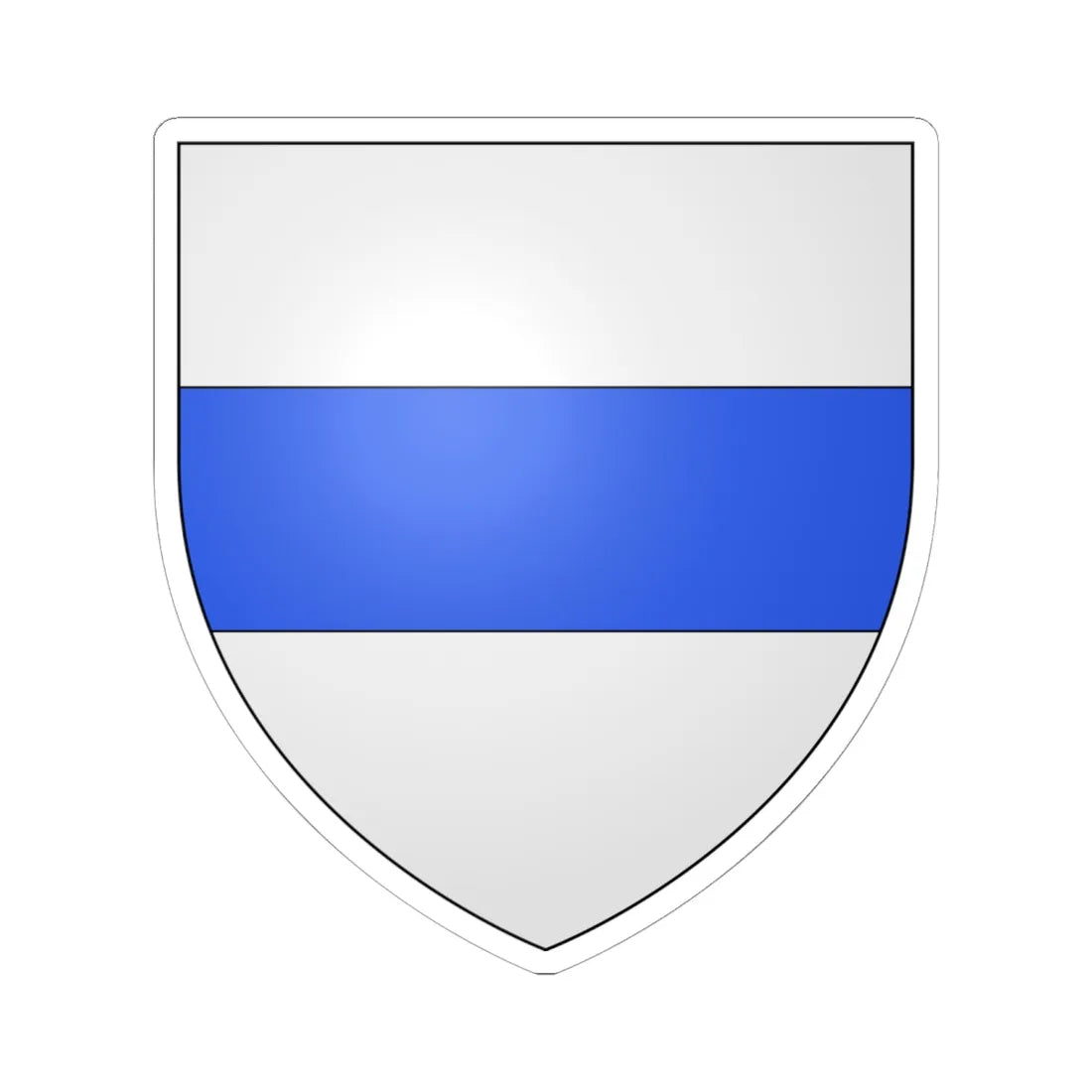 CoA Zug Canton (Switzerland) (Coat of Arms) STICKER Vinyl Kiss-Cut Decal 6 Inch White - The Sticker Space