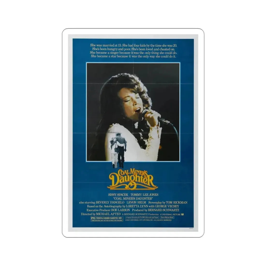 Coal Miner's Daughter 1980 Movie Poster STICKER Vinyl Die-Cut Decal - The Sticker Space