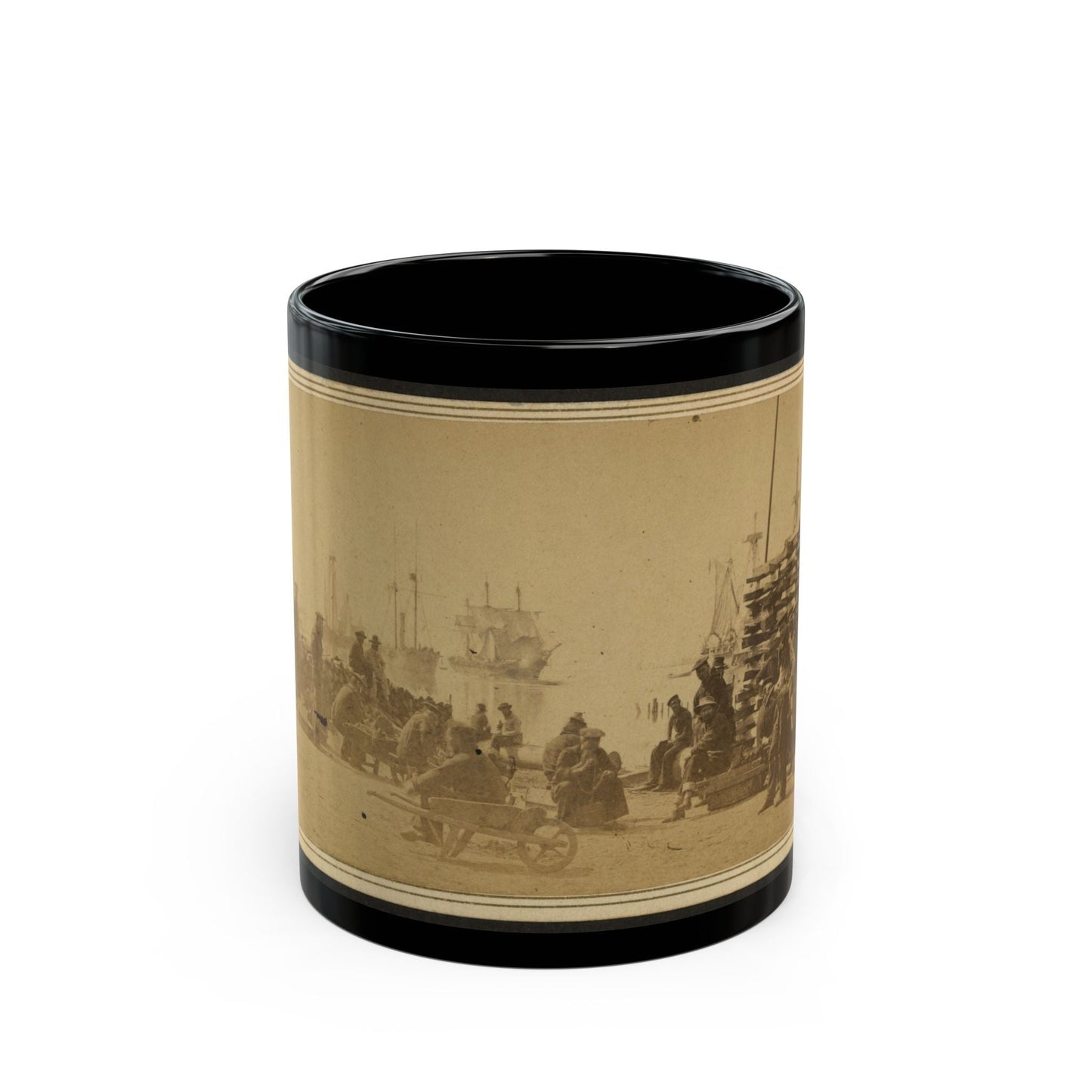 Coaling Admiral Farragut's Fleet At Baton Rouge, Louisiana (U.S. Civil War) Black Coffee Mug