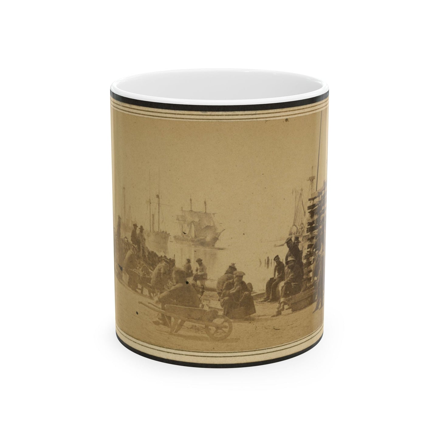 Coaling Admiral Farragut's Fleet At Baton Rouge, Louisiana (U.S. Civil War) White Coffee Mug