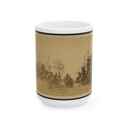 Coaling Admiral Farragut's Fleet At Baton Rouge, Louisiana (U.S. Civil War) White Coffee Mug