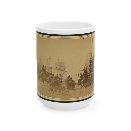 Coaling Admiral Farragut's Fleet At Baton Rouge, Louisiana (U.S. Civil War) White Coffee Mug