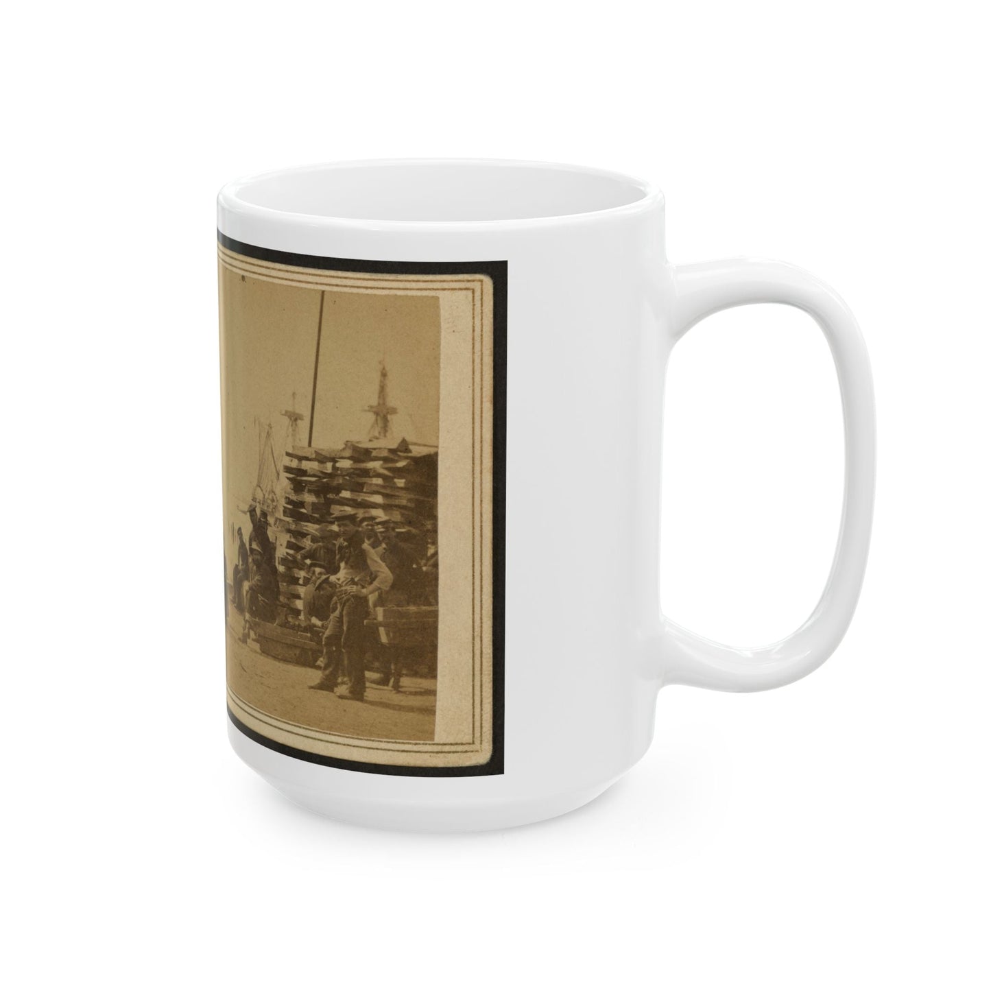 Coaling Admiral Farragut's Fleet At Baton Rouge, Louisiana (U.S. Civil War) White Coffee Mug