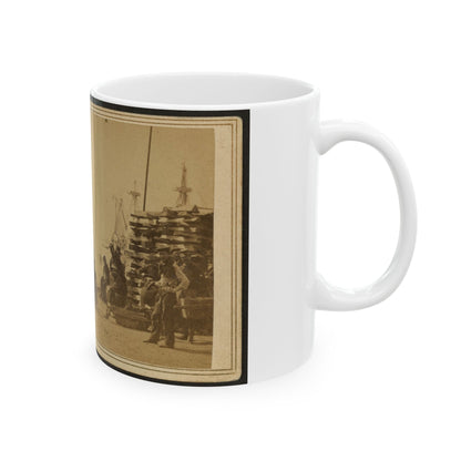 Coaling Admiral Farragut's Fleet At Baton Rouge, Louisiana (U.S. Civil War) White Coffee Mug