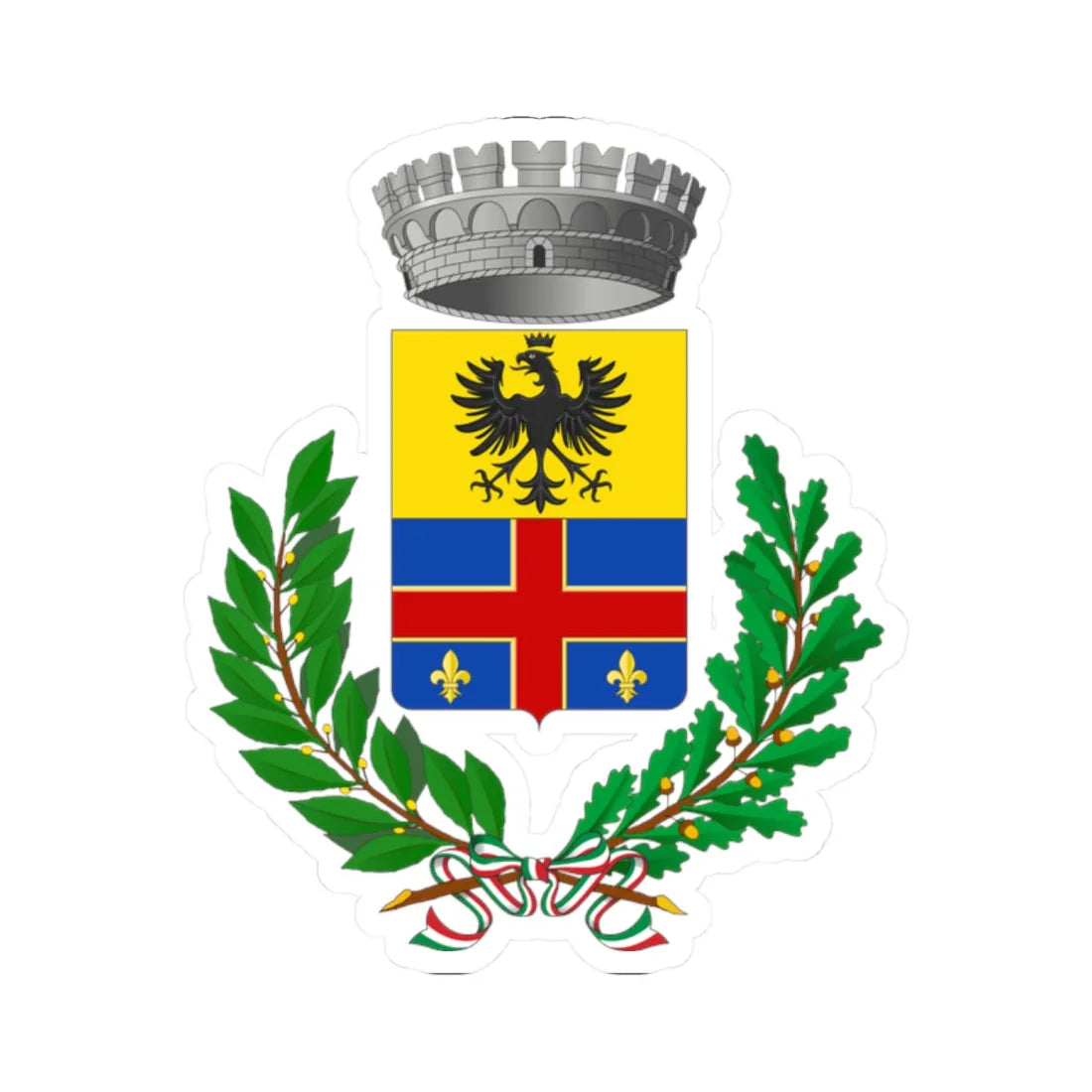 Coassolo Torinese-Stemma (Italy) (Coat of Arms) STICKER Vinyl Kiss-Cut Decal 2 Inch White - The Sticker Space