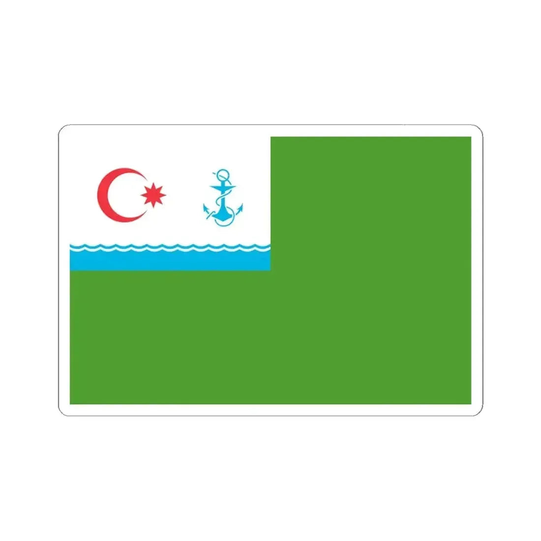 Coast Guard Flag of Azerbaijan (Azerbaijan) STICKER Vinyl Kiss-Cut Decal 6 Inch White - The Sticker Space