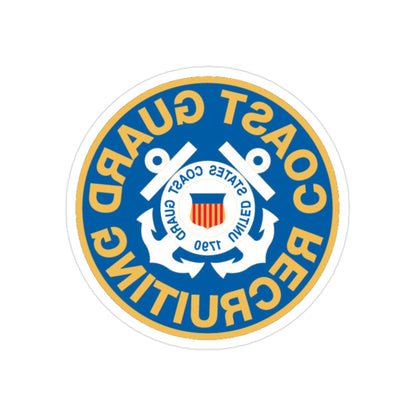 Coast Guard Recruiting (U.S. Coast Guard) REVERSE PRINT Transparent STICKER-2 Inch-The Sticker Space