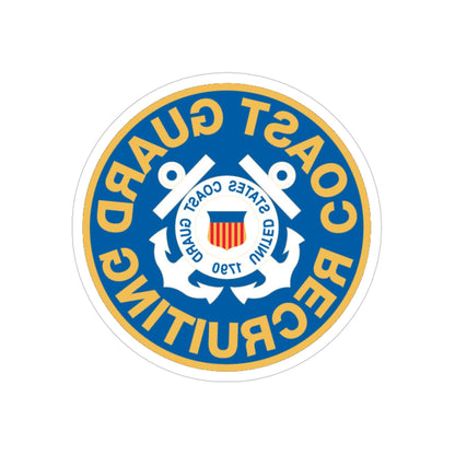 Coast Guard Recruiting (U.S. Coast Guard) REVERSE PRINT Transparent STICKER-4 Inch-The Sticker Space