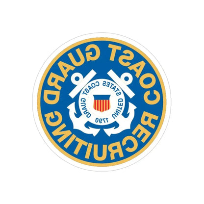 Coast Guard Recruiting (U.S. Coast Guard) REVERSE PRINT Transparent Die-Cut STICKER 3 Inch Die-Cut Transparent - The Sticker Space