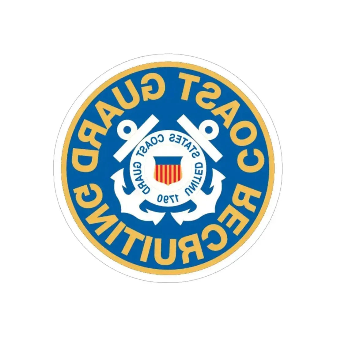 Coast Guard Recruiting (U.S. Coast Guard) REVERSE PRINT Transparent Die-Cut STICKER - The Sticker Space