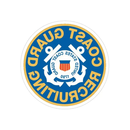 Coast Guard Recruiting (U.S. Coast Guard) REVERSE PRINT Transparent Die-Cut STICKER - The Sticker Space