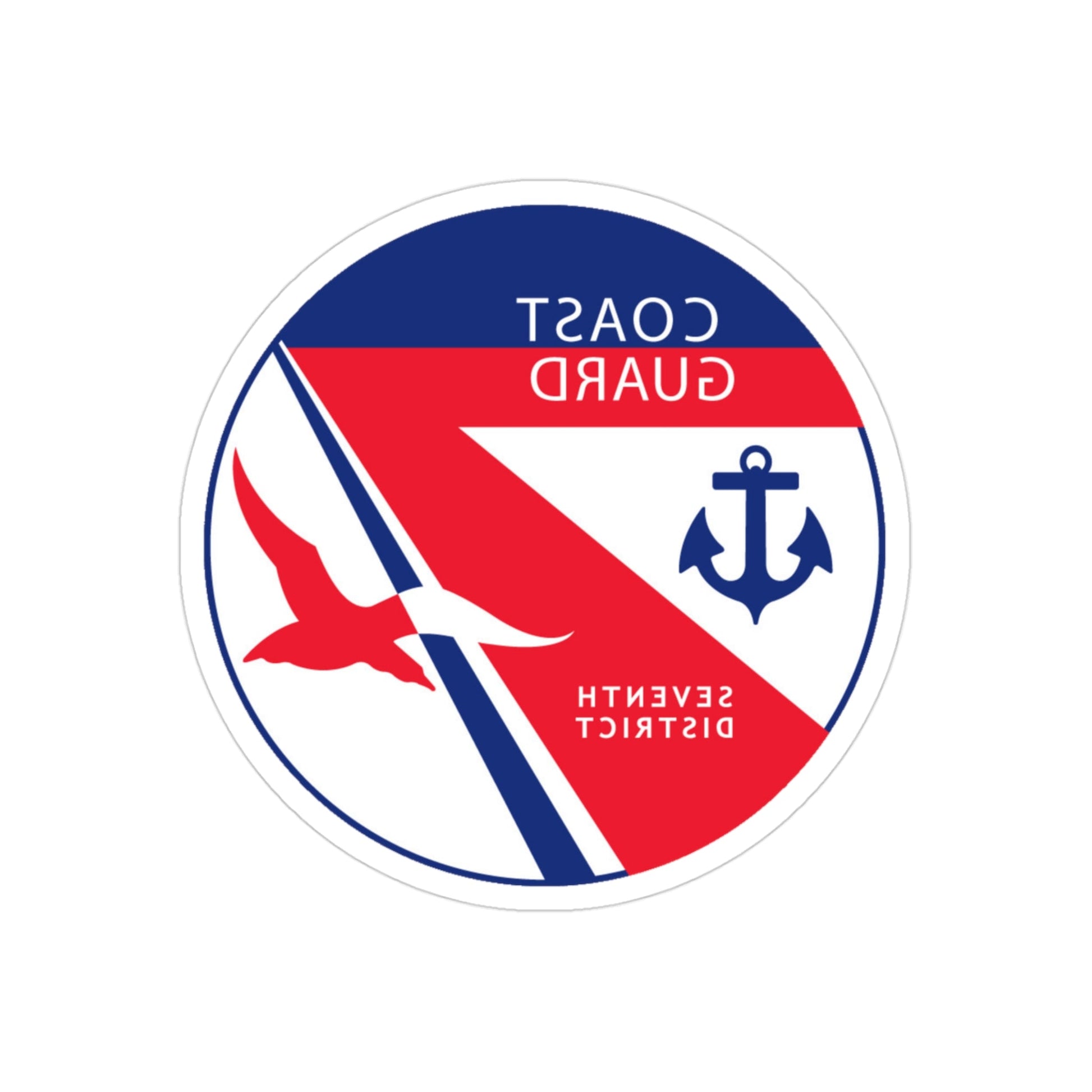 Coast Guard Seventh District (U.S. Coast Guard) REVERSE PRINT Transparent STICKER-3 Inch-The Sticker Space